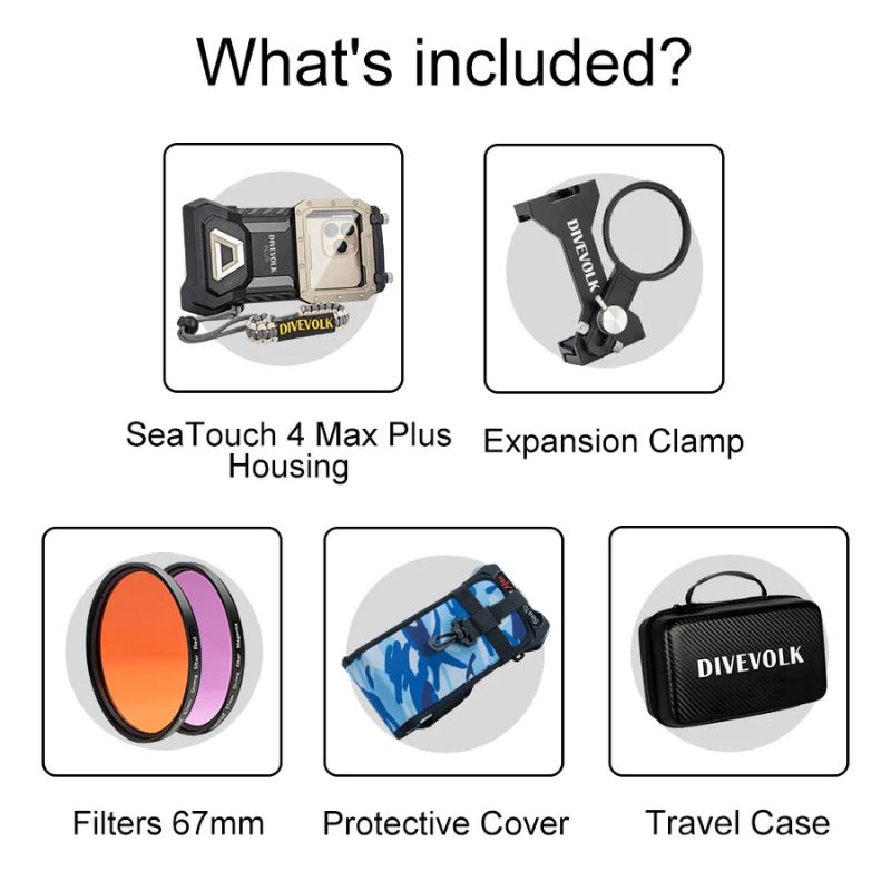 DIVEVOLK SeaTouch 4 Max Plus Underwater Housing Filter Kit for iPhone and most Android smartphone, dive housing - Image 4