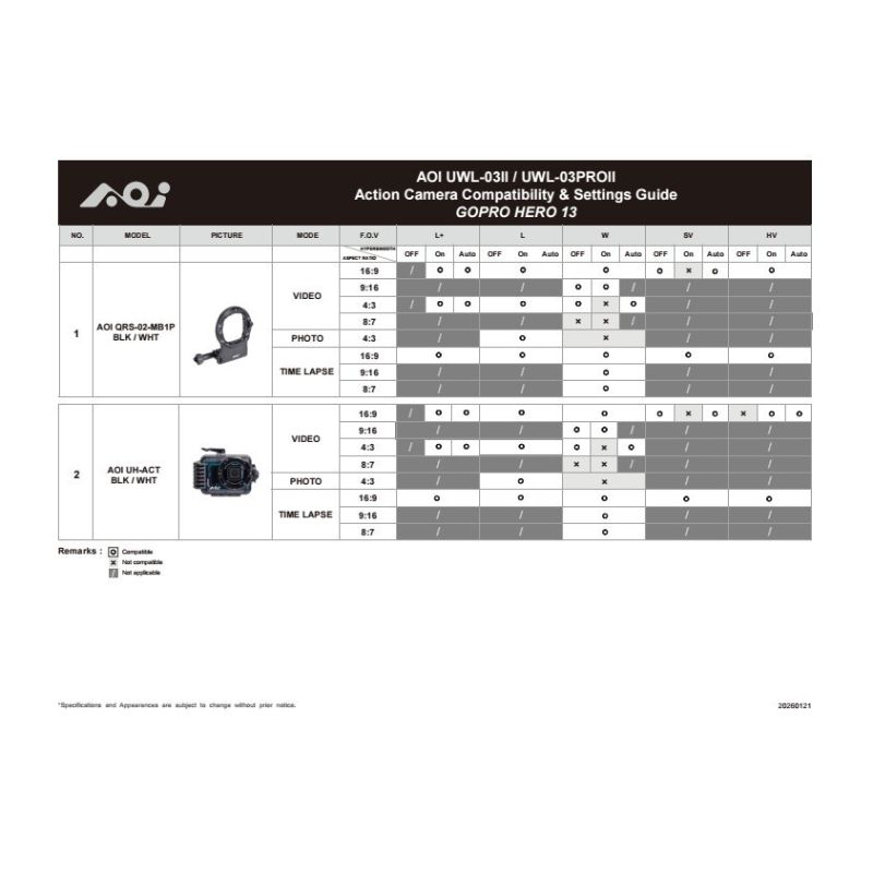 AOI UWL-03II-BLK Underwater 0.73X Wide Angle Conversion Lens Mark II for Action Camera & Phone - Black Color - Image 9